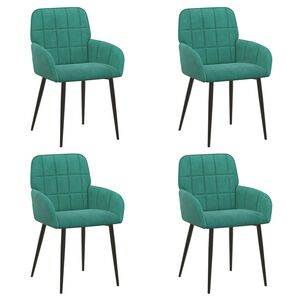 vidaXL Chaises de salle &agrave; manger 4 pc Velours Turquoise