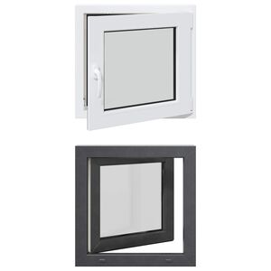 vidaXL Fen&ecirc;tre de sous-sol RISOR 50 x 50 cm PVC et verre Anthracite