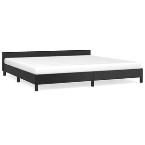 vidaXL Cadre de lit avec t&ecirc;te de lit sans matelas noir 200x200 cm