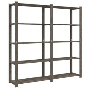 vidaXL Support de rangement &agrave; 5 niveaux gris 170x38x170 cm bois de pin