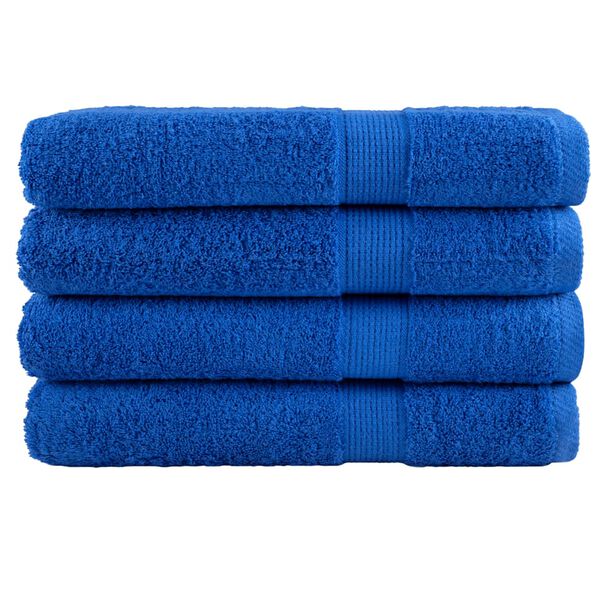 vidaXL Serviettes de qualit&eacute; sup&eacute;rieure SOLUND 4 pcs bleu 600 g/m&sup2;
