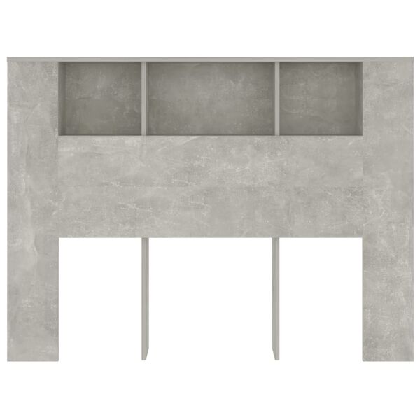 vidaXL Armoire de t&ecirc;te de lit Gris b&eacute;ton 140x18,5x104,5 cm