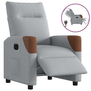 vidaXL Fauteuil inclinable &eacute;lectrique Gris clair Tissu