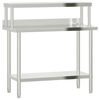 vidaXL Table de travail de cuisine avec &eacute;tag&egrave;re 110x55x120 cm inox