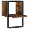 vidaXL &Eacute;tag&egrave;re murale avec barre ch&ecirc;ne fum&eacute; 20x25x30 cm