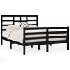 vidaXL Cadre de lit sans matelas noir bois massif 120x190 cm