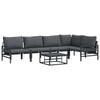 vidaXL Ensemble de canap&eacute; de jardin 6 pc Noir Acier
