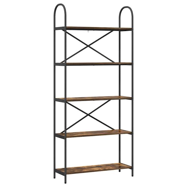 vidaXL &Eacute;tag&egrave;re Ch&ecirc;ne fum&eacute; 80 x 30 x 183 cm Bois d'ing&eacute;nierie