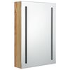 vidaXL Armoire de salle de bain à miroir LED Chêne 50x13x70 cm