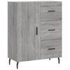 vidaXL Buffet haut Sonoma gris 69,5x34x180 cm Bois d'ing&eacute;nierie