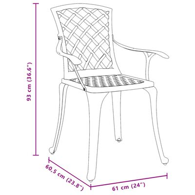 vidaXL Chaises de jardin lot de 2 vert aluminium coulé