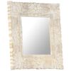 vidaXL Miroir Blanc 50x50 cm Bois de manguier massif