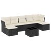 vidaXL Salon de jardin 8 pcs avec coussins noir r&eacute;sine tress&eacute;e