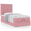 vidaXL Cadre de lit ottoman avec matelas rose 100x200 cm velours