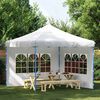vidaXL Paroi de tente de r&eacute;ception 2 pcs avec fen&ecirc;tre PE Blanc