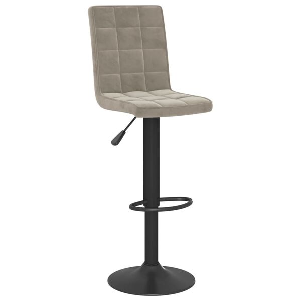 vidaXL Tabourets de bar lot de 2 gris clair velours