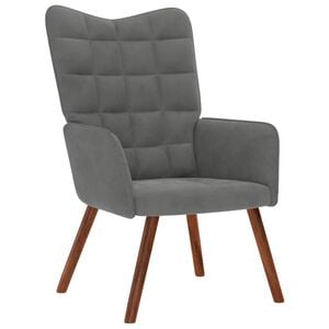 vidaXL Chaise de relaxation Gris fonc&eacute; Velours