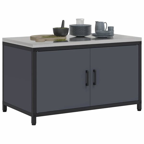 vidaXL Rangement de cuisine Anthracite 60 x 50 x 92 cm Acier