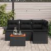 vidaXL Ensemble de canap&eacute; de jardin avec coussin 5 pcs Noir polyrotin