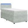 vidaXL Lit boxspring avec matelas Gris clair 80 x 200 cm Velours