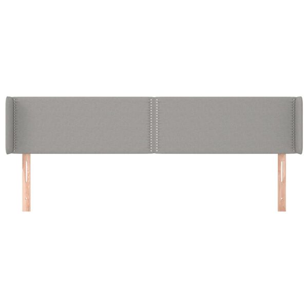 vidaXL T&ecirc;te de lit avec oreilles Gris clair 203x16x78/88 cm Tissu