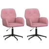 vidaXL Chaises de bureau pivotantes 2 pc 54 x 55 x 90 cm Rose Velours