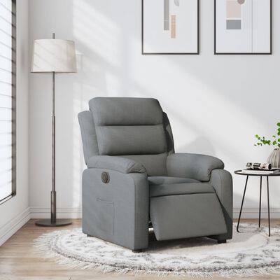 vidaXL Fauteuil inclinable électrique Gris foncé Tissu