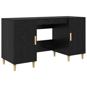 vidaXL Bureau Ch&ecirc;ne noir Bois d'ing&eacute;nierie 140 x 50 x 75 cm