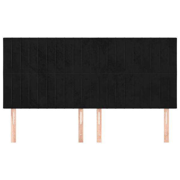 vidaXL T&ecirc;te de lit Noir 200x5x118/128 cm Velours