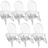 vidaXL Chaises &agrave; manger lot de 6 blanc bois d'h&eacute;v&eacute;a solide