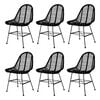 vidaXL Chaises &agrave; manger lot de 6 noir rotin naturel