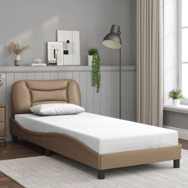 vidaXL Cadre de lit sans matelas Hvar cappuccino 90x190 cm similicuir