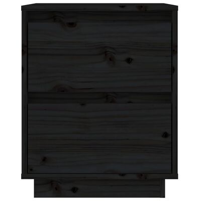 vidaXL Tables de chevet 2 pcs Noir 40x35x50 cm Bois de pin solide