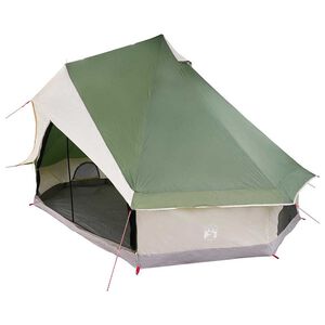 vidaXL Tente Tipi familiale avec toit Vert et beige 400 x 346 x 250 cm