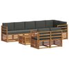 vidaXL Ensemble de canap&eacute;s d'ext&eacute;rieur 9 pc Naturel et Anthracite