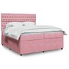 vidaXL Sommier &agrave; lattes de lit avec matelas Rose 200x200 cm Velours