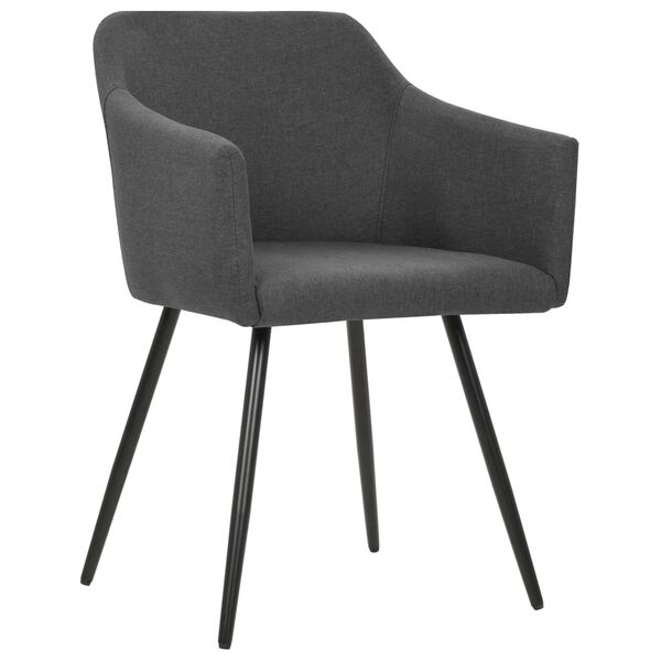 vidaXL Chaises &agrave; manger lot de 4 gris fonc&eacute; tissu