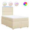 vidaXL Sommier &agrave; lattes de lit avec matelas Cr&egrave;me 120x200 cm Tissu
