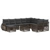 vidaXL Ensemble de canap&eacute; de jardin 11 pc Gris polyrotin