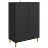 vidaXL Buffet avec tiroir Noir 66 x 34,5 x 95 cm Bois d'ing&eacute;nierie