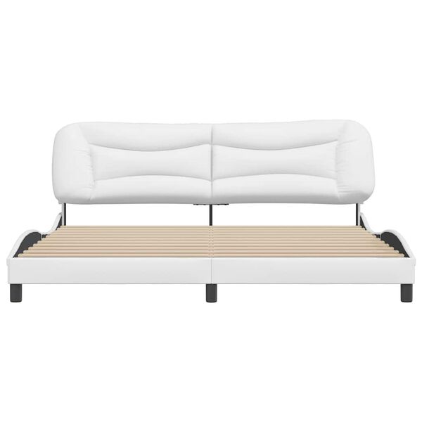 vidaXL Cadre de lit sans matelas Hvar blanc 200x200 cm similicuir