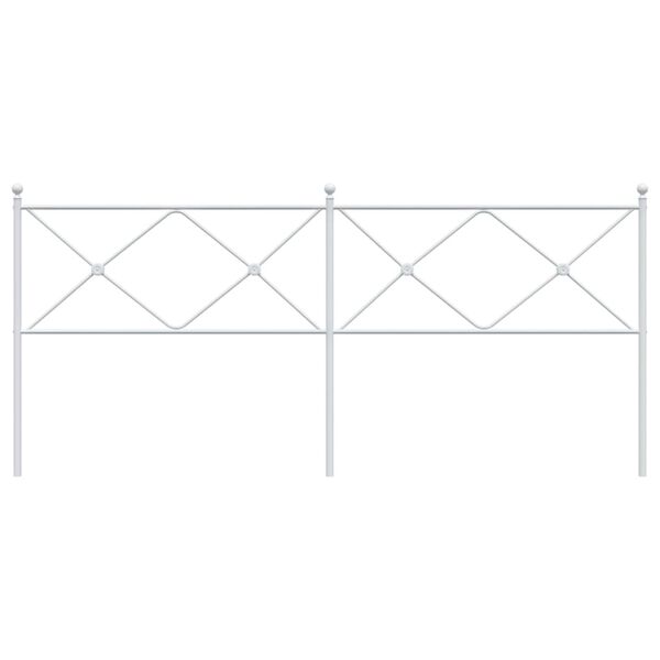 vidaXL T&ecirc;te de lit de remplacement m&eacute;tal blanc 200 cm