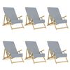 vidaXL Serviettes de plage 6 pcs gris 60x135 cm tissu 400 GSM