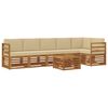 vidaXL Ensemble de canap&eacute; d'angle avec coussin 7 pcs Naturel et Beige