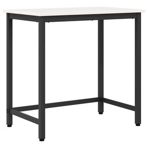 vidaXL table Blanc 80 x 50 x 77 cm Bois d'ing&eacute;nierie et acier