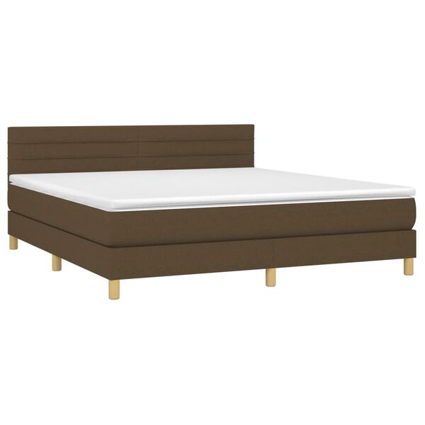 vidaXL Sommier &agrave; lattes de lit avec matelas Marron fonc&eacute; 160x200 cm