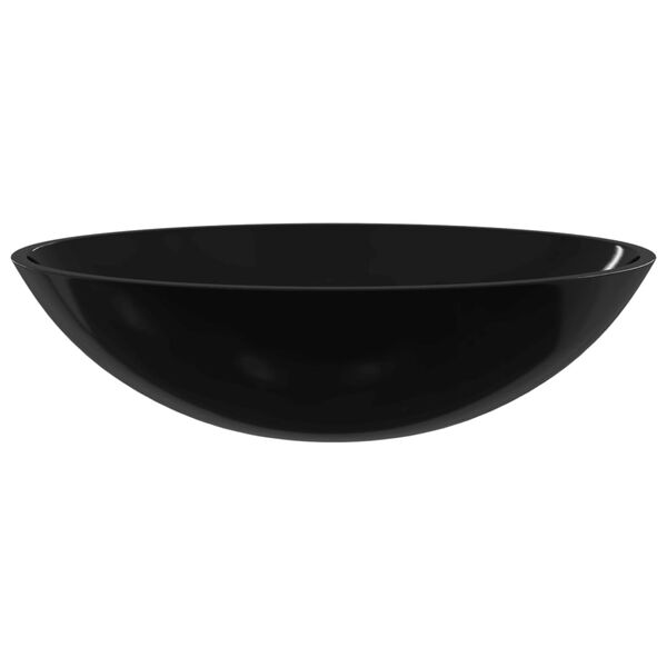 vidaXL Lavabo Verre 50x37x14 cm Noir