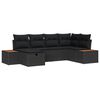 vidaXL Ensemble de canap&eacute; de jardin Noir polyrotin