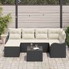 vidaXL Ensemble de canapé de jardin 7 pcs Noir et blanc Poly rotin