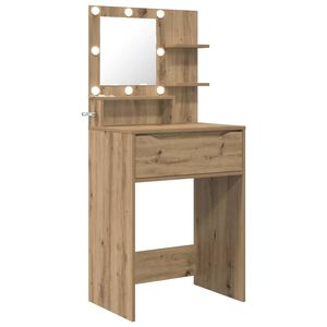 vidaXL Tables de maquillage pour chambre avec tiroir Ch&ecirc;ne artisanal